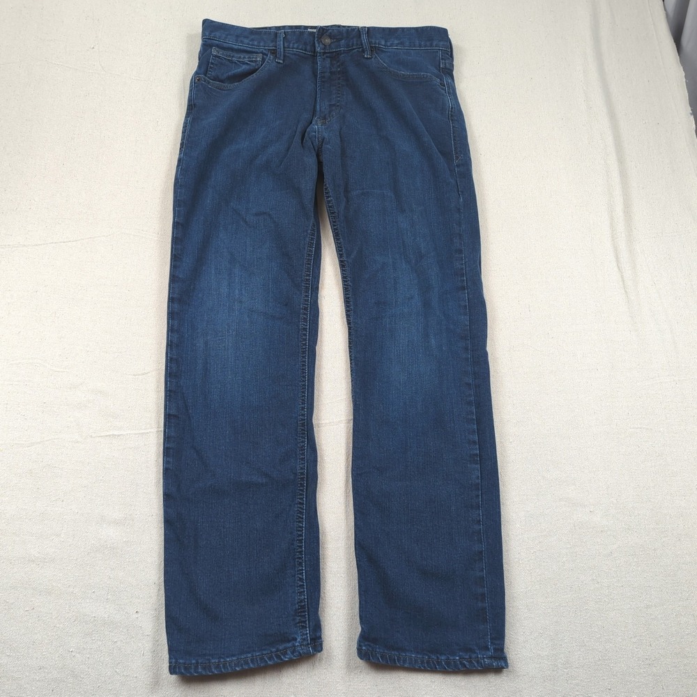 Express Jeans Mens 33x30 Blue Kingston Classic Straight Dark Wash Stretch